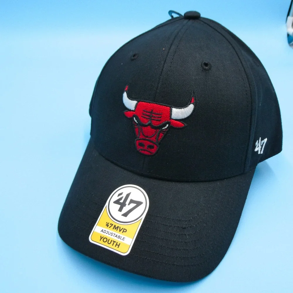 '47 Chicago Bulls‎ Hat Youth MVP Adjustable Black NBA Basketball Cap New
